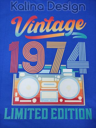 Тениска Vintage 1974 Limited Edition - цветна