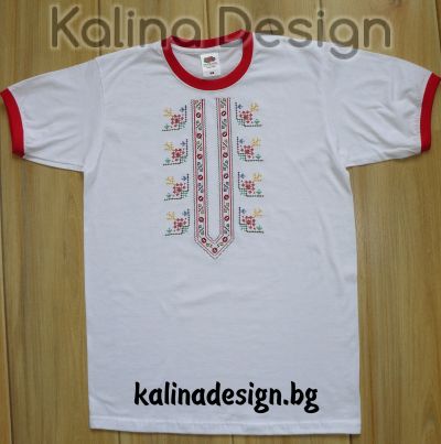 Тениска с бродерия българска Шевица