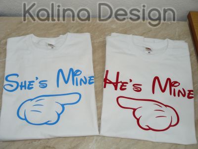 Комплект забавни тениски He's Mine/She's Mine