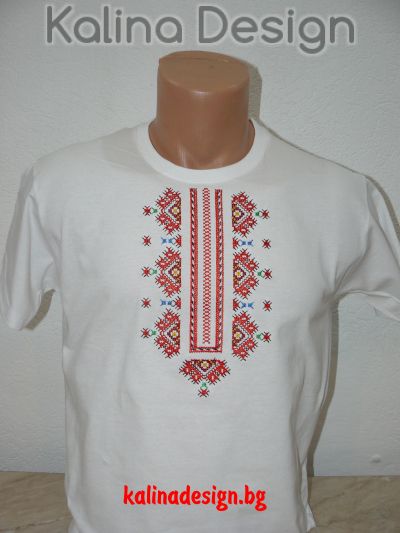 Тениска с бродерия българска Шевица от Разлог