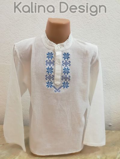 Детска кенарена риза с бродерия българска Шевица модел 2