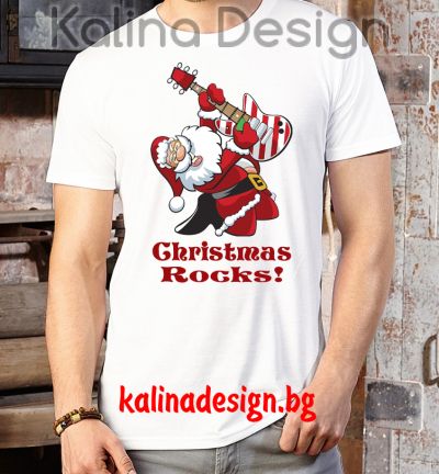 Забавна тениска Christmas Rocks!