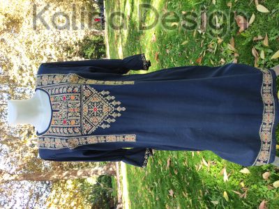 Дамска рокля с ШЕВИЦА - тъмно синя